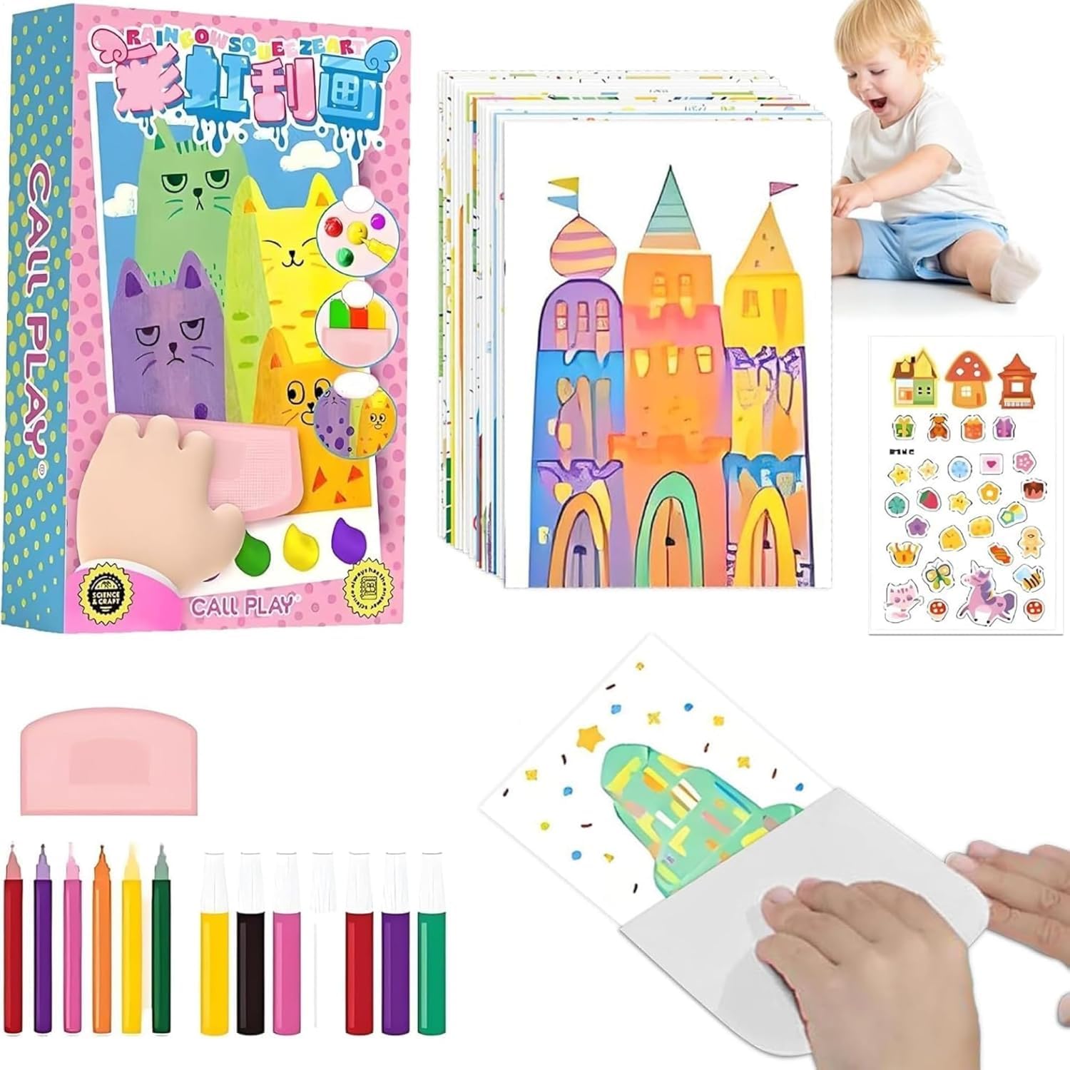 Rainbow Scratch Painting Set – 20 Pcs